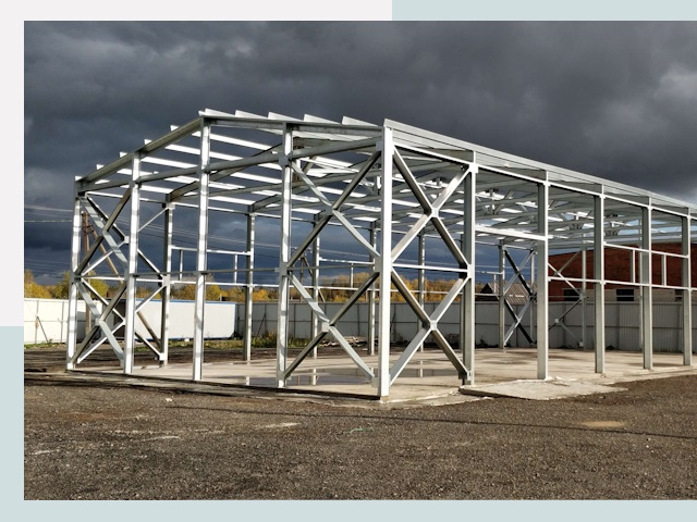 Двускатные ангары в Новый Уренгой от 624 руб. за квадрат